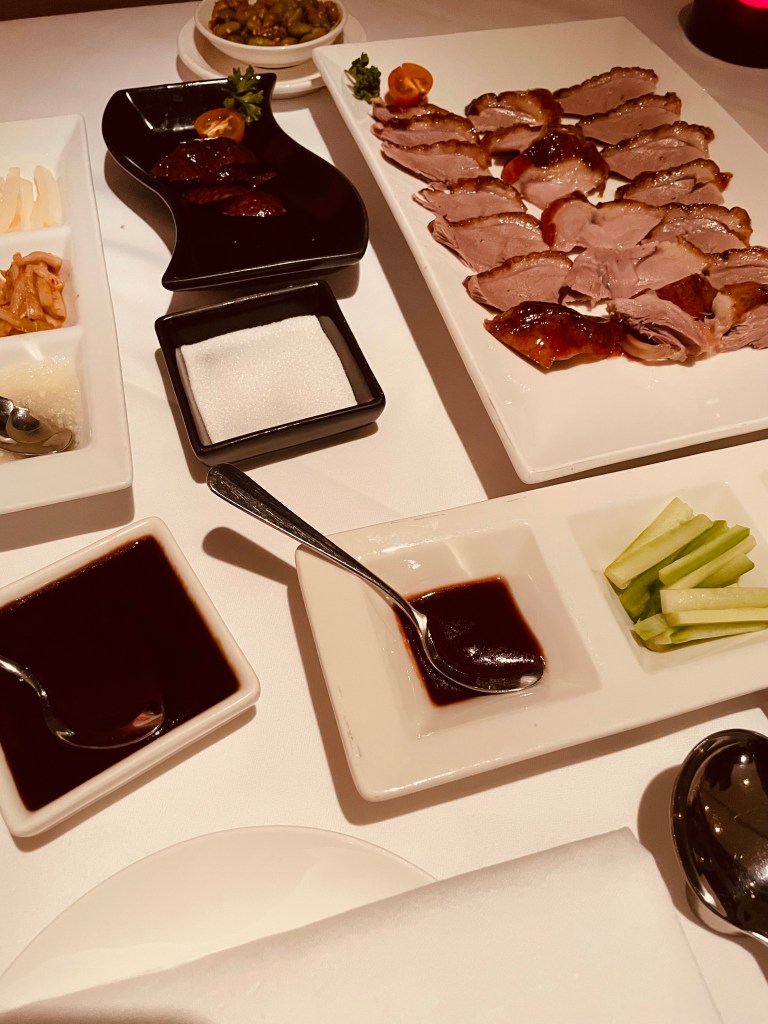 Sumptuous display of peking Duck.