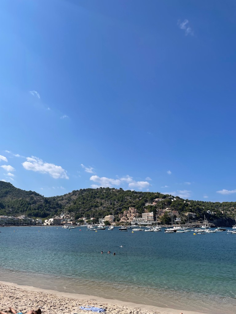 View on the Mediterranean Sea in Port de Soller.