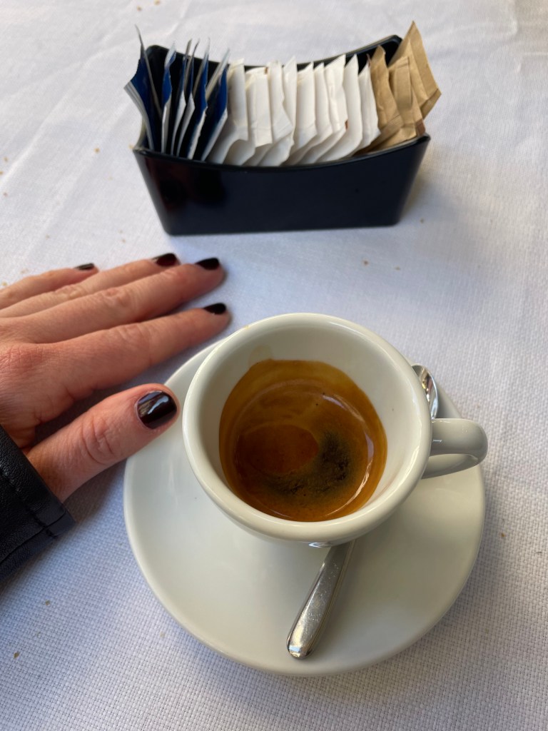 A perfect Italian espresso rounding off a good meal.